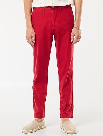 Pantalon chino en twill de coton stretch uni
