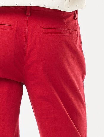Pantalon chino en twill de coton stretch uni