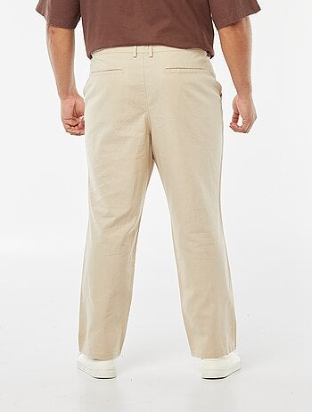 Pantalon chino regular en lin mélangé