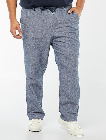 Pantalon chino regular en lin mélangé