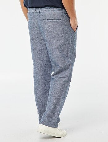 Pantalon chino regular en lin mélangé