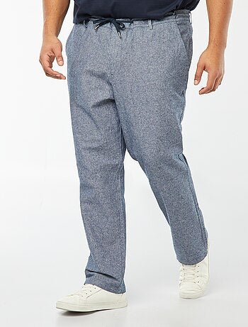 Pantalon chino regular en lin mélangé