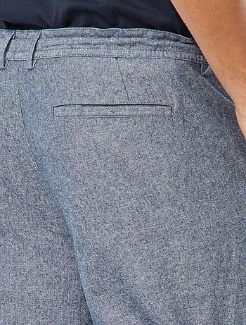 Pantalon chino regular en lin mélangé