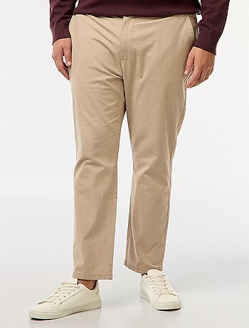 Pantalon chino uni en coton stretch