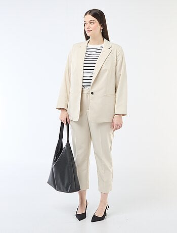 Pantalon cigarette avec ouverture par crochet et zippée