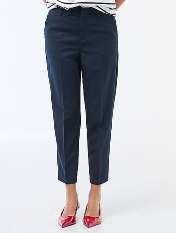 Pantalon cigarette uni avec 2 poches