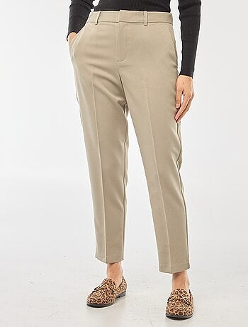 Pantalon cigarette uni avec 2 poches