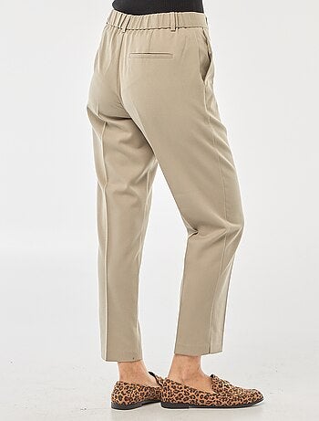 Pantalon cigarette uni avec 2 poches