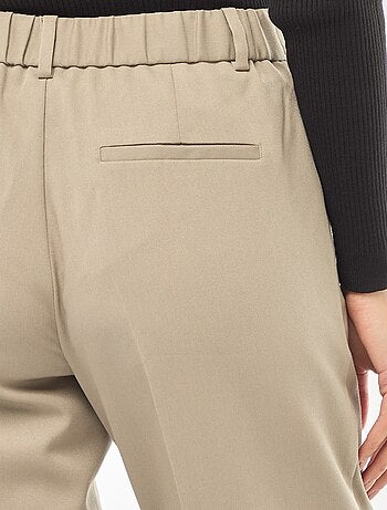 Pantalon cigarette uni avec 2 poches