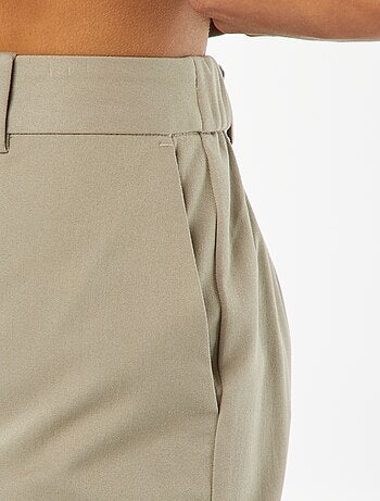 Pantalon cigarette uni avec 2 poches