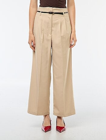 Pantalon city coupe large avec fine ceinture