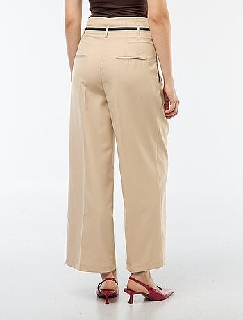 Pantalon city coupe large avec fine ceinture