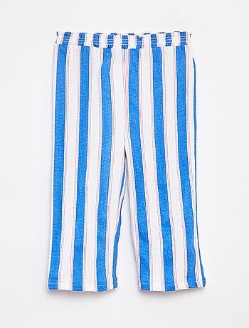 Pantalon coupe paperbag à motif rayé