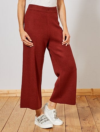 Pantalon cropped en lainage - Kiabi