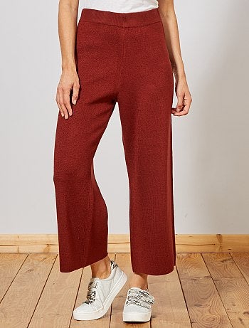 Pantalon cropped en lainage - Kiabi