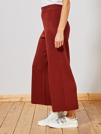 Pantalon cropped en lainage - Kiabi