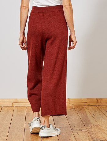 Pantalon cropped en lainage - Kiabi