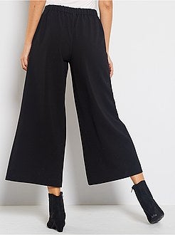 Pantalon cropped en tissu fluide - Kiabi