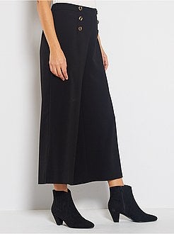 Pantalon cropped en tissu fluide - Kiabi