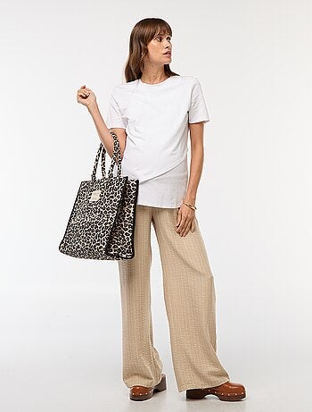 Pantalon de maternité large rayé
