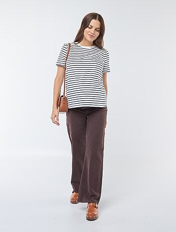 Pantalon de maternité wide leg imprimé léopard