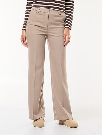 Pantalon de tailleur uni coupe droite