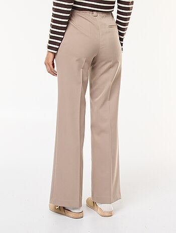 Pantalon de tailleur uni coupe droite