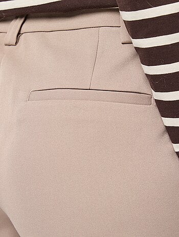 Pantalon de tailleur uni coupe droite