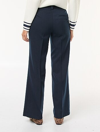 Pantalon de tailleur uni coupe droite