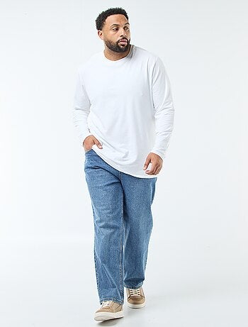 Pantalon denim fit relaxed 5 poches