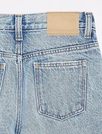 Pantalon denim mom avec abrasions