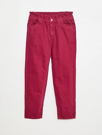 Pantalon denim mom taille haute