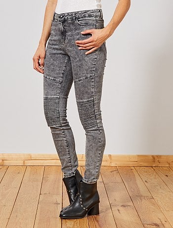 Pantalon denim style 'biker' - Kiabi