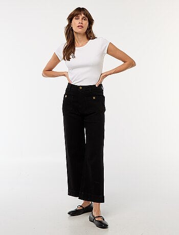Pantalon denim wide leg