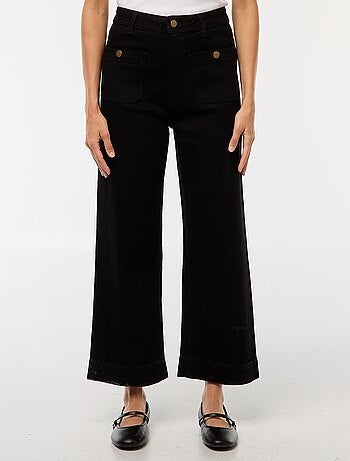 Pantalon denim wide leg