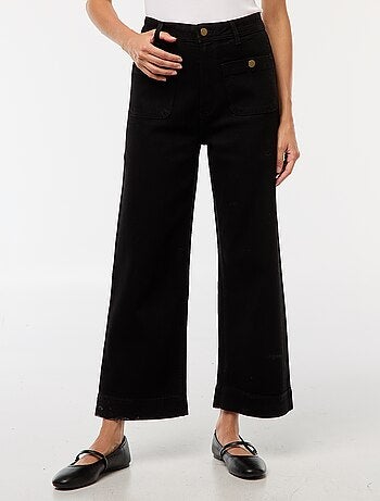 Pantalon denim wide leg