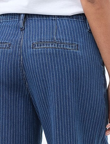 Pantalon denim wide leg rayé