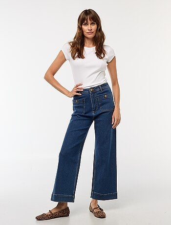 Pantalon denim wide leg