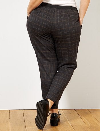 Pantalon droit à carreaux - Kiabi