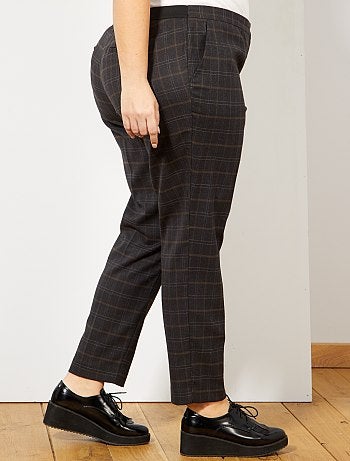 Pantalon droit à carreaux - Kiabi