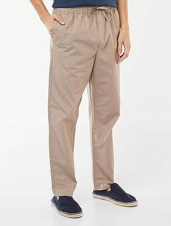Pantalon droit à ceinture élastiquée