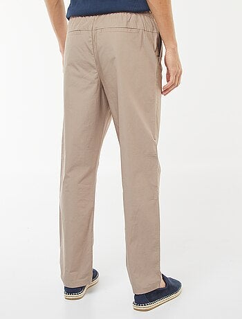 Pantalon droit à ceinture élastiquée