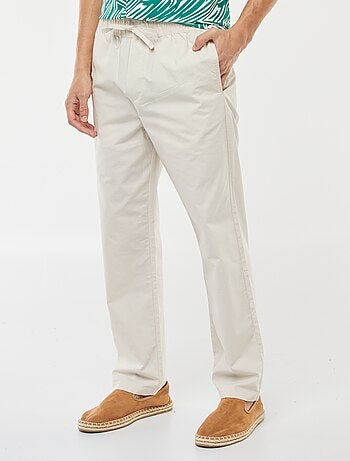 Pantalon droit à ceinture élastiquée