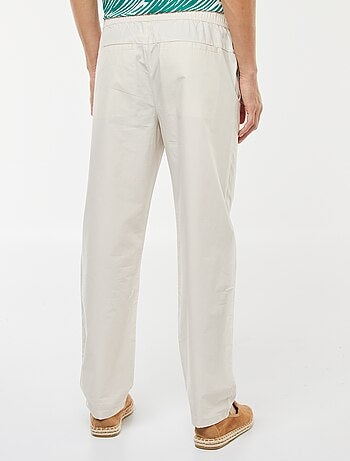 Pantalon droit à ceinture élastiquée