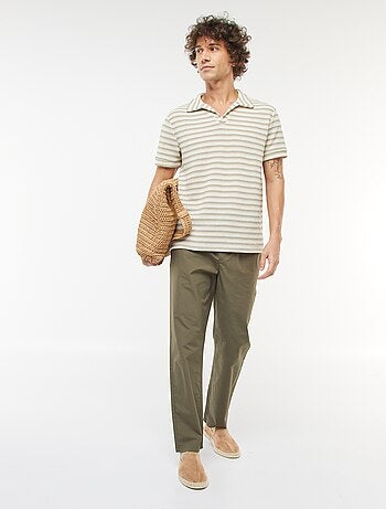 Pantalon droit à ceinture élastiquée