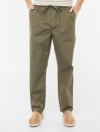 Pantalon droit à ceinture élastiquée