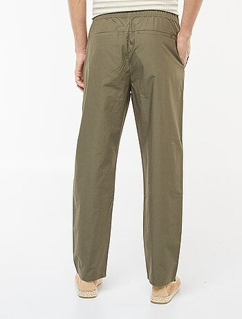 Pantalon droit à ceinture élastiquée