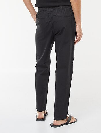 Pantalon droit à ceinture élastiquée