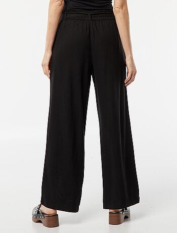 Pantalon droit avec ceinture à nouer à la taille
