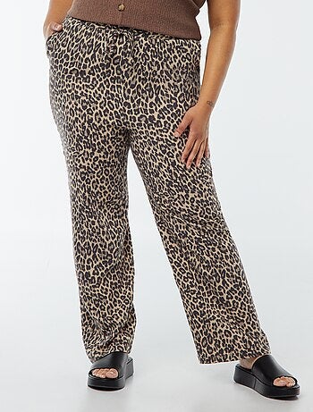 Pantalon droit avec taille élastiquée + liens